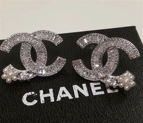 real Chanel diamond earrings cc